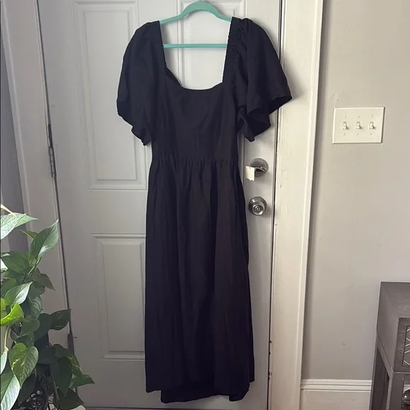 fitted lace wedding dress Black Flutter Sleeves Lace Chiffon Bridesmaid Gown main image 1